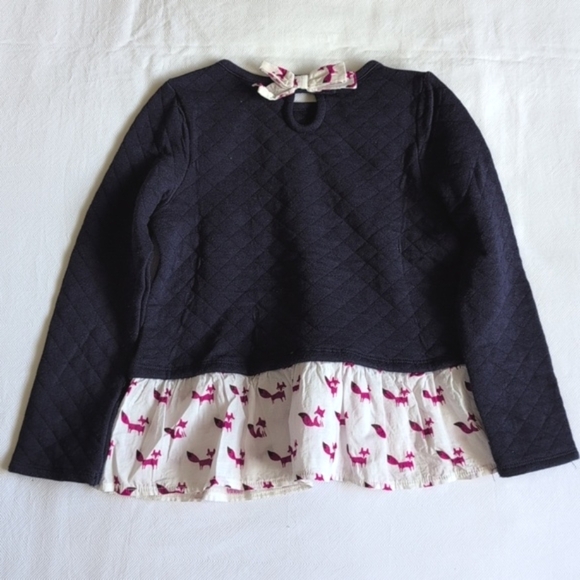 gymboree fox navy blue quilted peplum long sleeve top 5T toddler girls - Picture 5 of 7
